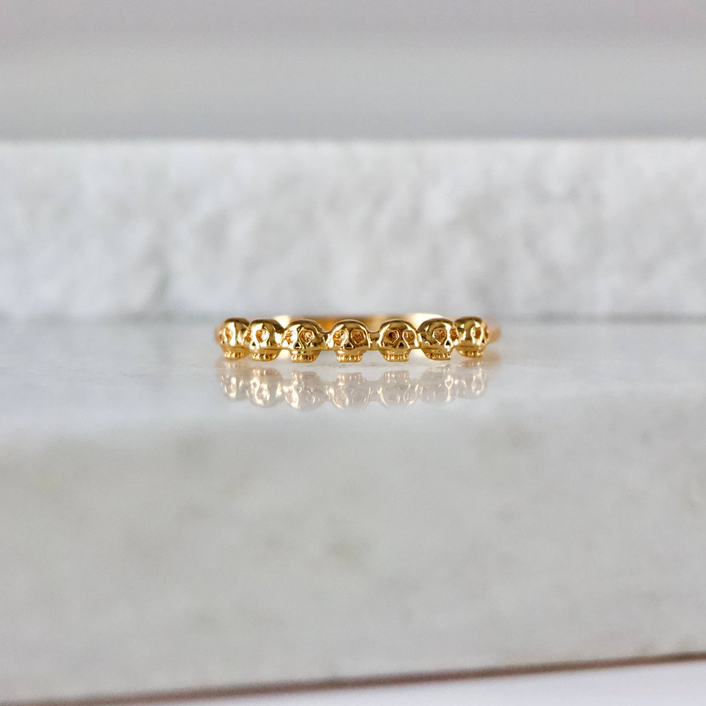 Thin Skull Stack Ring - Waterproof