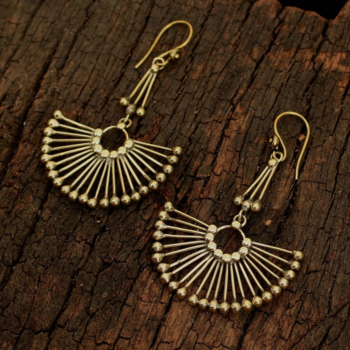 Brass Peacock Earring