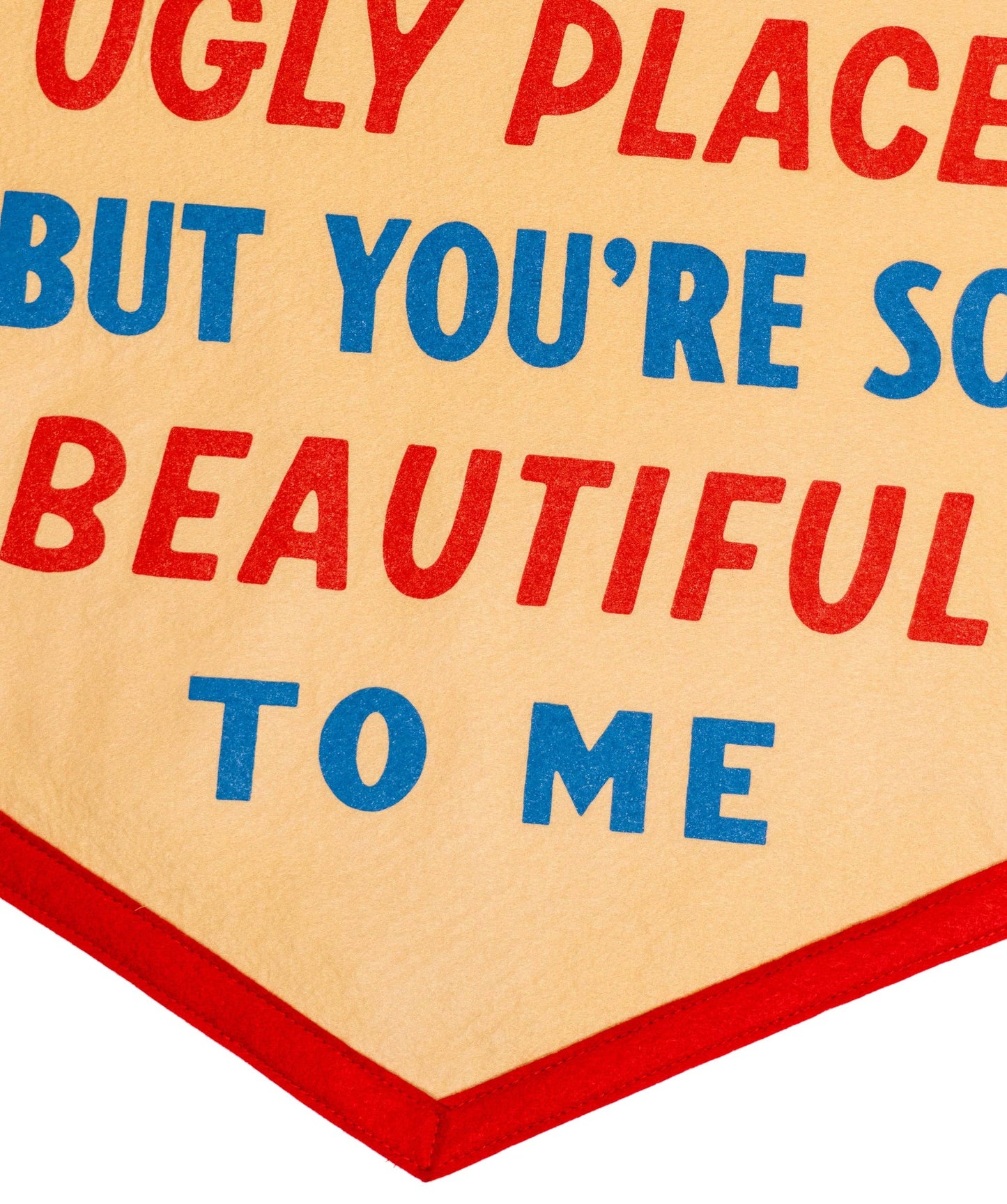 The World's An Ugly Place But You're So Beautiful To Me Camp Flag • Blink-182 x Oxford Pennant