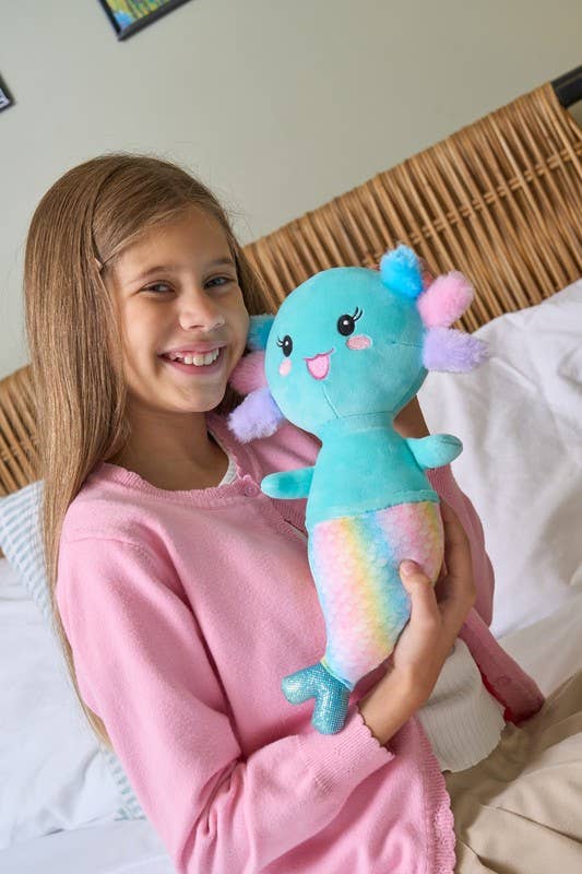 Axolotl Mermaid Asst Green, Pink, Purple 14" (34cm)