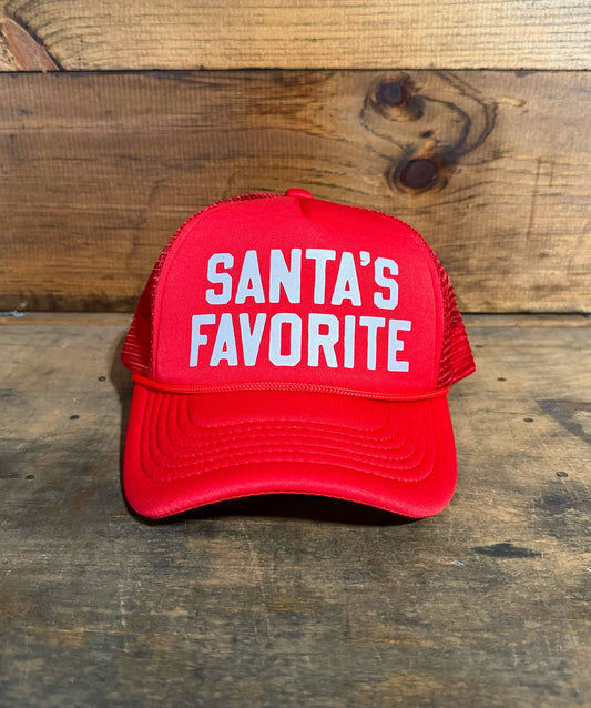 Youth Red Santa's Favorite Trucker Hat