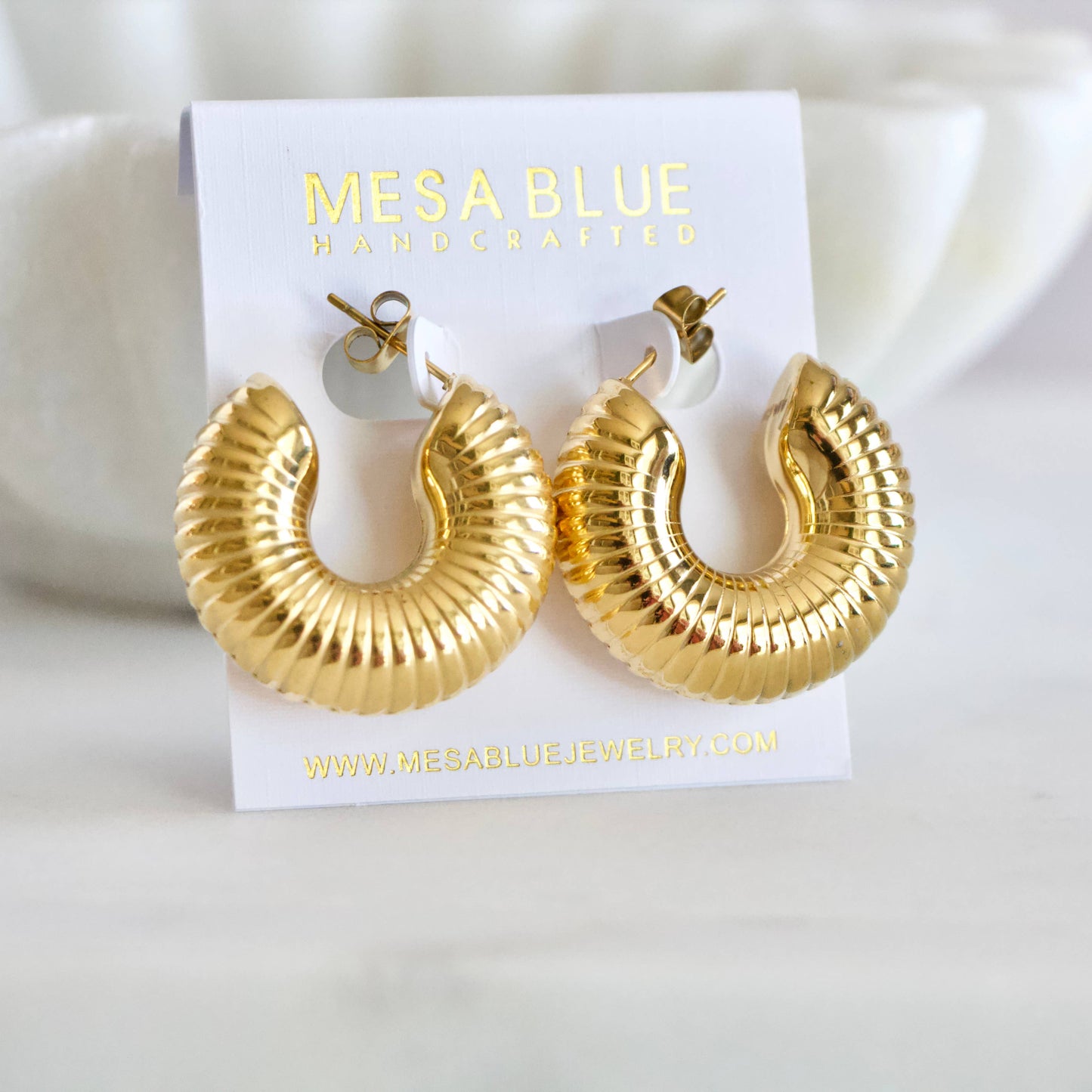 Thick Statement Hoop Earrings - Waterproof