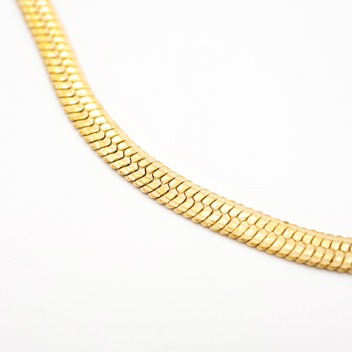 Brass Herringbone Chain Necklace - Anti Tarnish