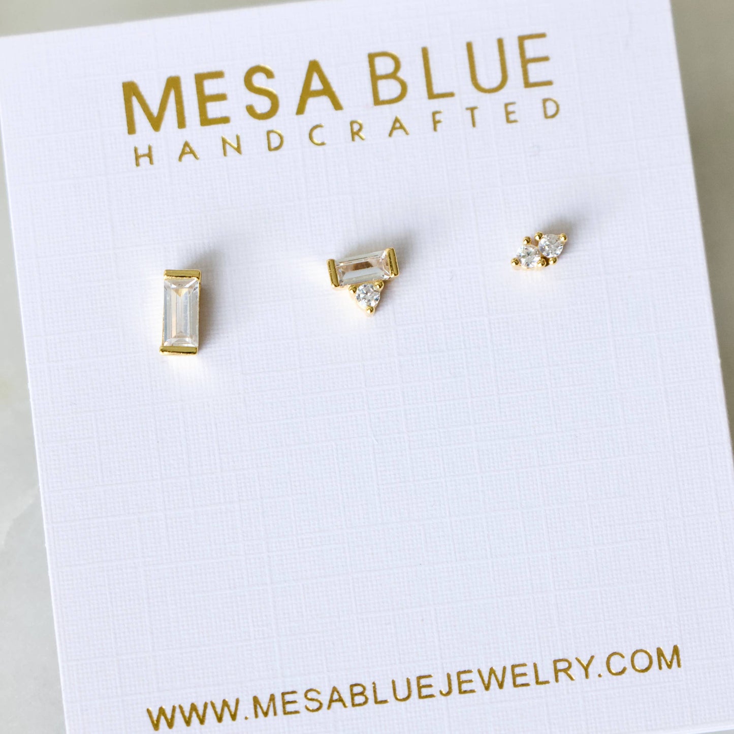 CZ Trio Stud Earring Set