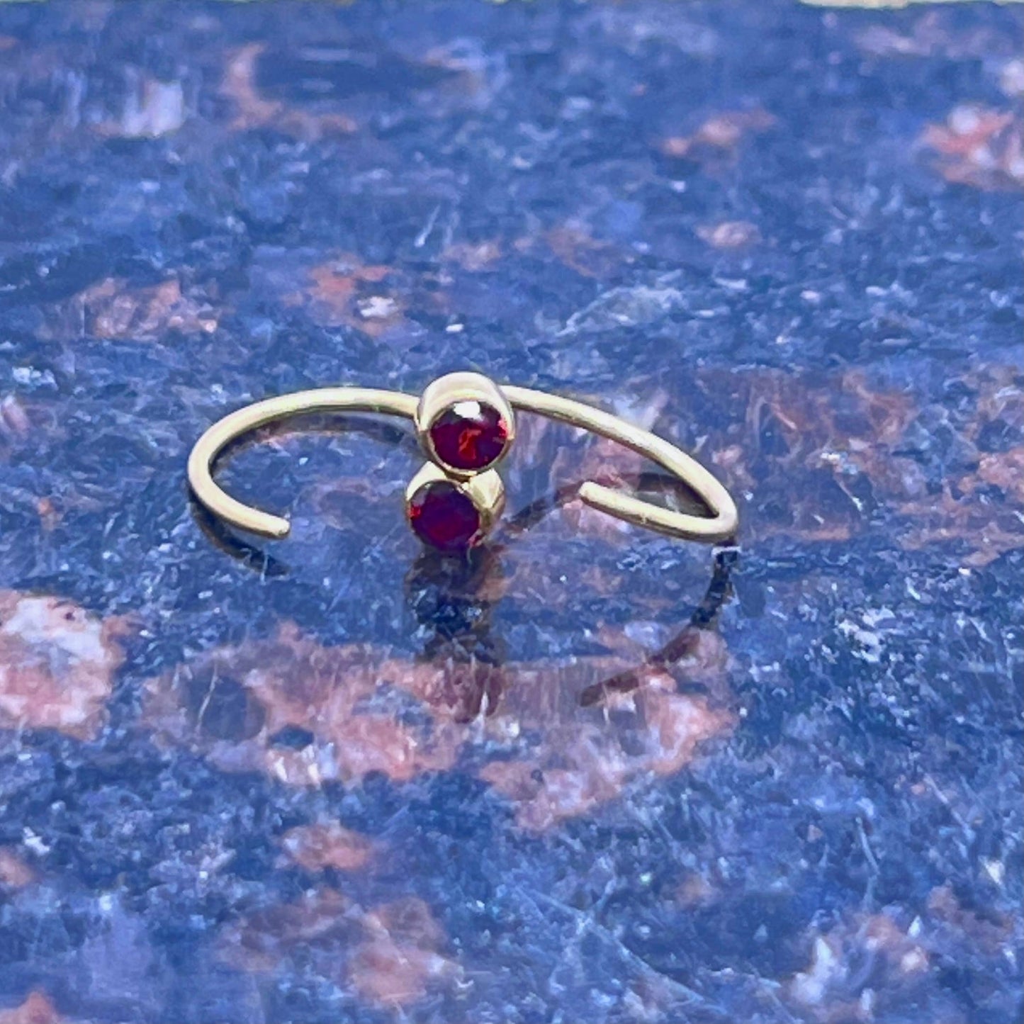 Gold Plated Stone Huggie Earring