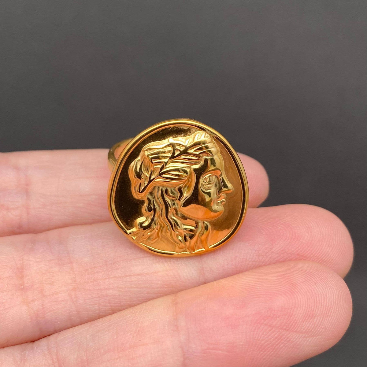 Portrait Ring | 18K Gold Plated Stainless Steel