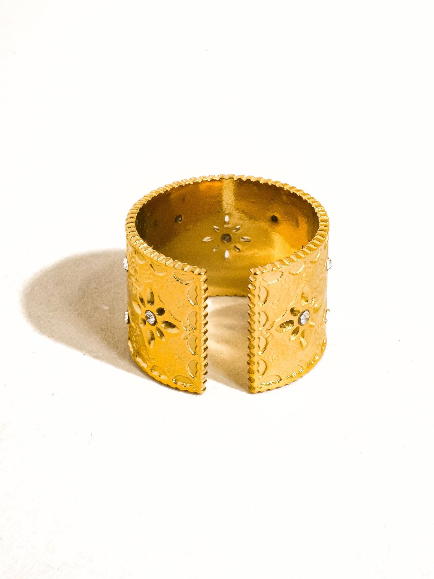 Raya 18K Non-Tarnish Vintage Rhinestone Band Ring