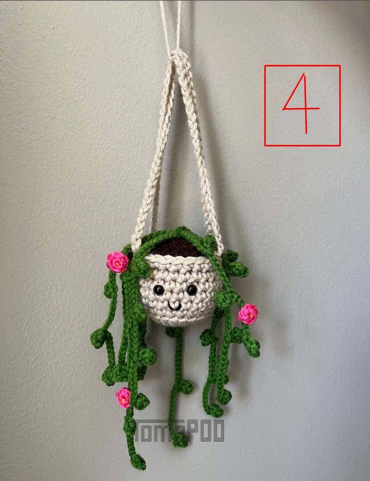 Crochet Succulent Car Hanging Plant Crochet String of Pearls