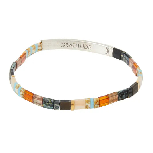 Good Karma Miyuki Bracelet - Gratitude Earth/Sky/Silver