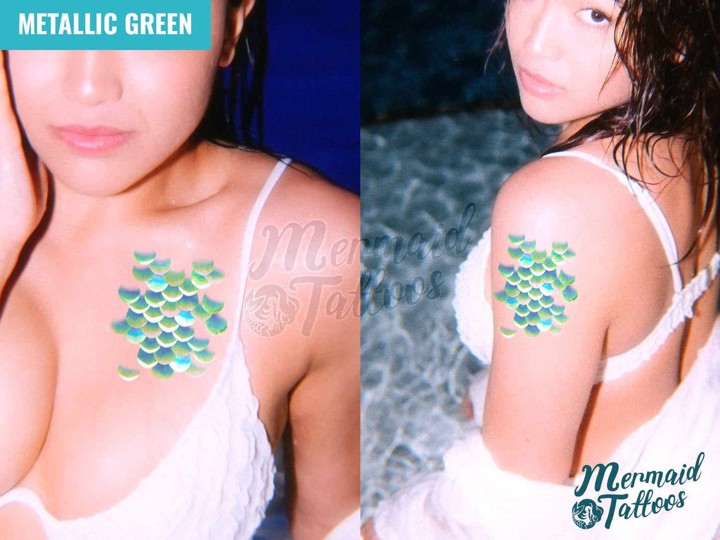 Metallic Mermaid Scale Temporary Tattoo