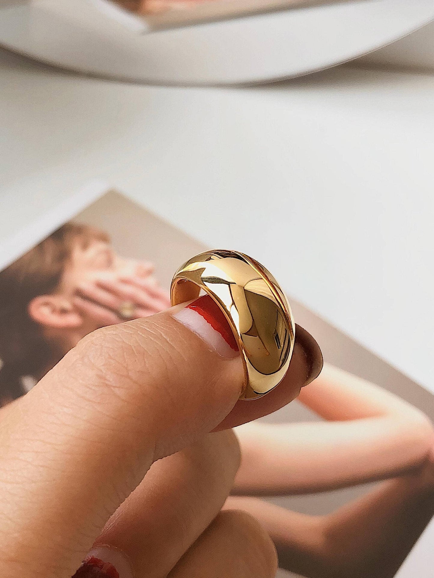Roscoe 18K Gold Non-Tarnish Chunky Dome Statement Ring
