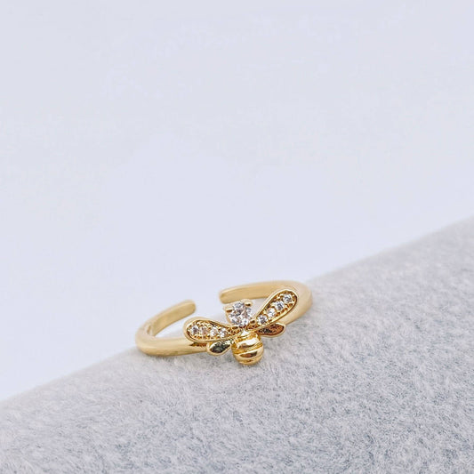 Cubic Zirconia Bee Adjustable Ring