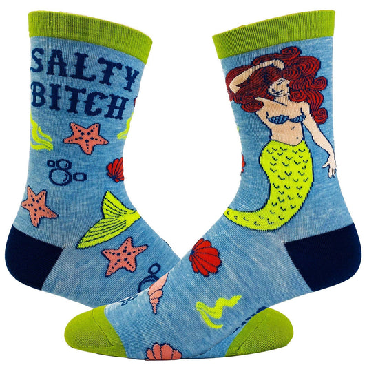 Women's Salty Bitch Socks Vacation Sock for Women Mermaid