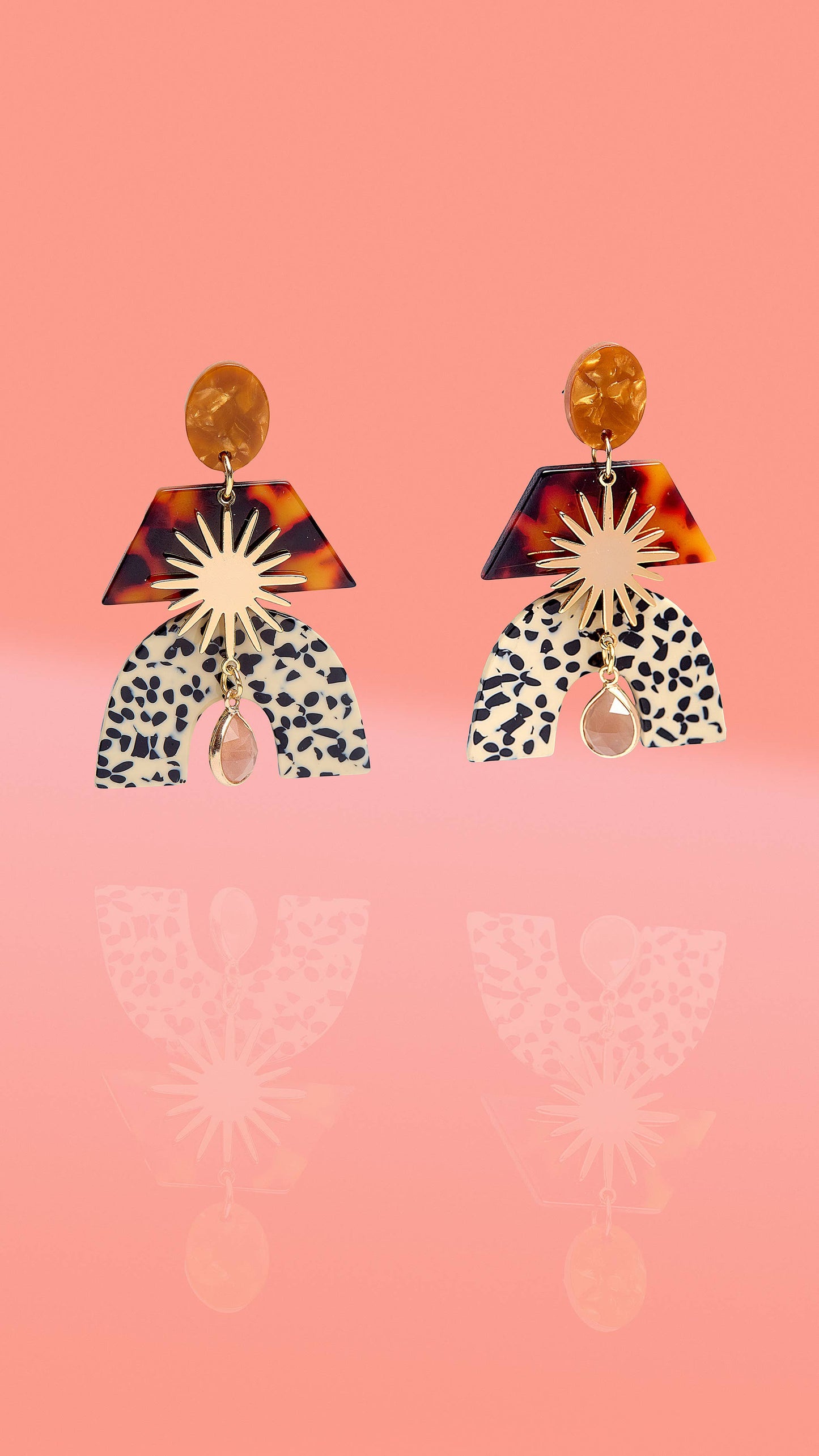 Fall Statement Glam Mixed Media Earrings Tiger Eye
