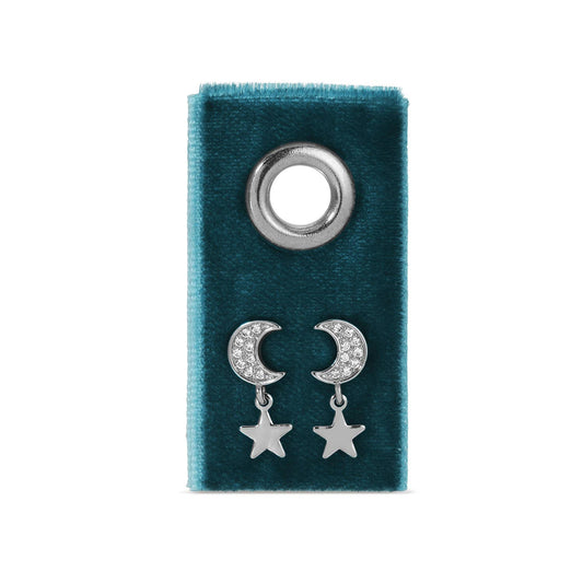 Moon & Star Studs on Velvet Gift Tag