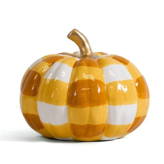 Aiden Pumpkin Décor   White/Orange   7x5.5