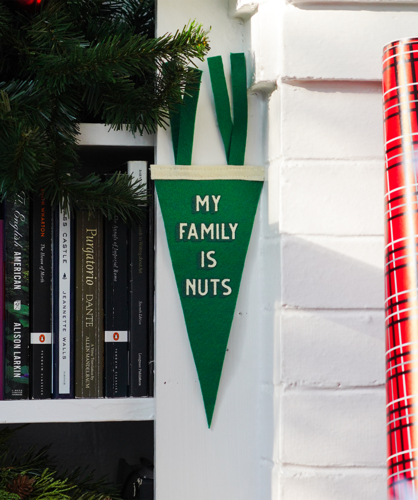 My Family Is Nuts Green Mini Pennant