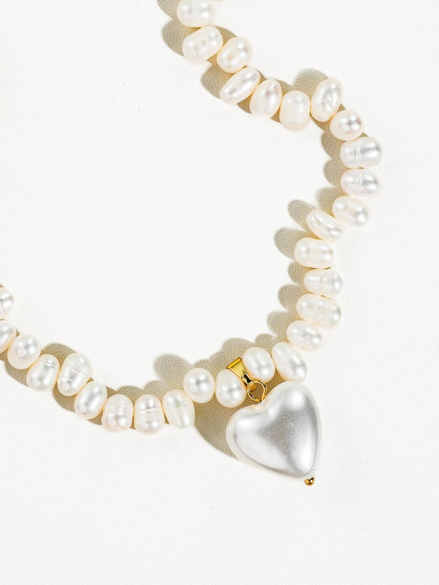 Agape 18K Gold- Natural Pearl Heart Choker