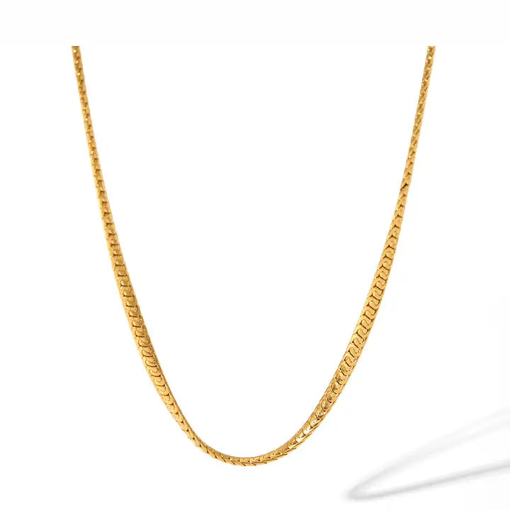 Flat C Minimalist Gold Necklace