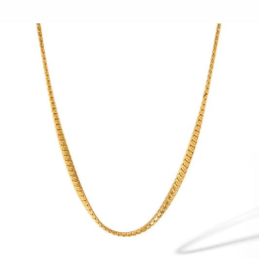 Flat C Minimalist Gold Necklace