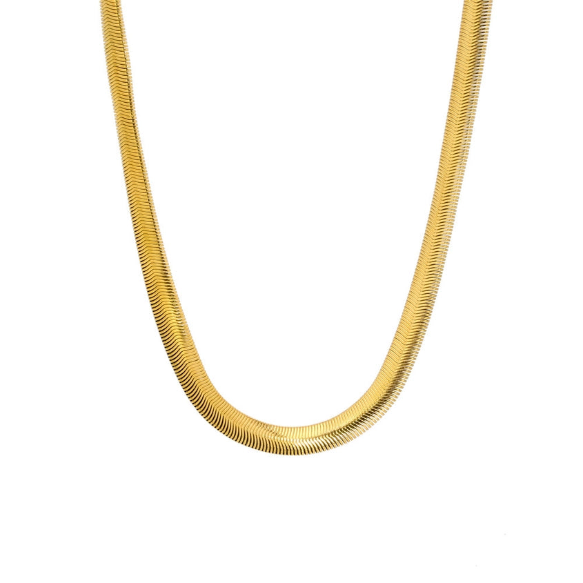 Gold Snake Chain Layering Necklace - waterproof
