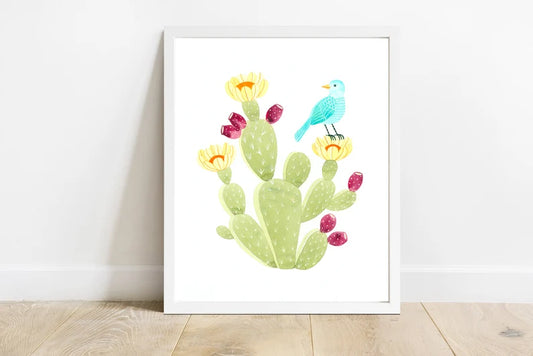 Bird on a Cactus Print