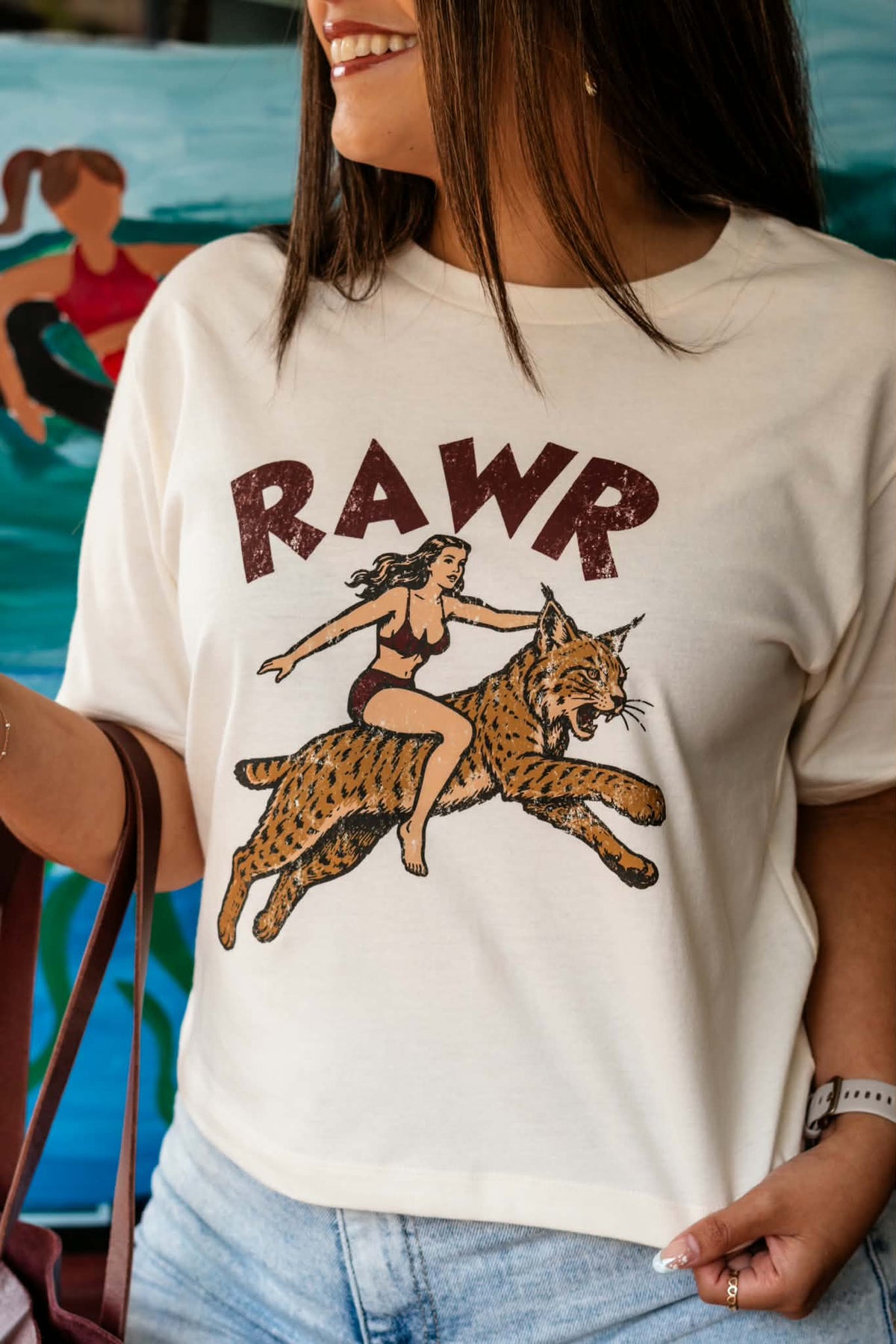 RAWR Bobcat Crop Tee