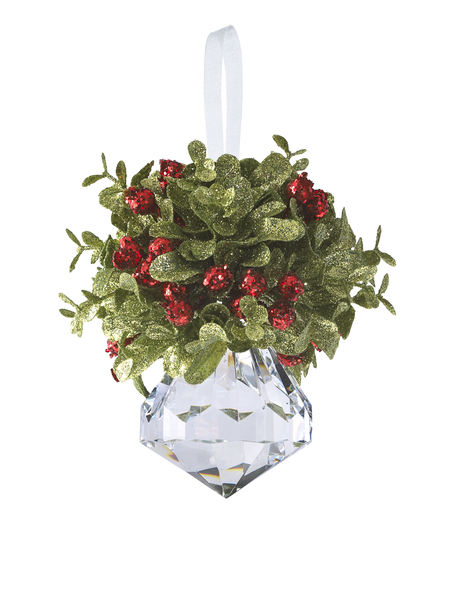Red Mistletoe Crystal Ornament