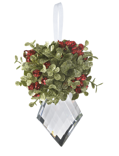 Red Mistletoe Crystal Ornament