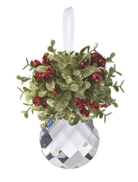 Red Mistletoe Crystal Ornament