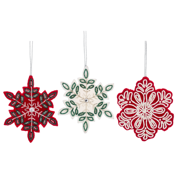 Velvet Beaded Snowflake Ornament