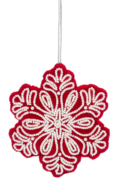 Velvet Beaded Snowflake Ornament