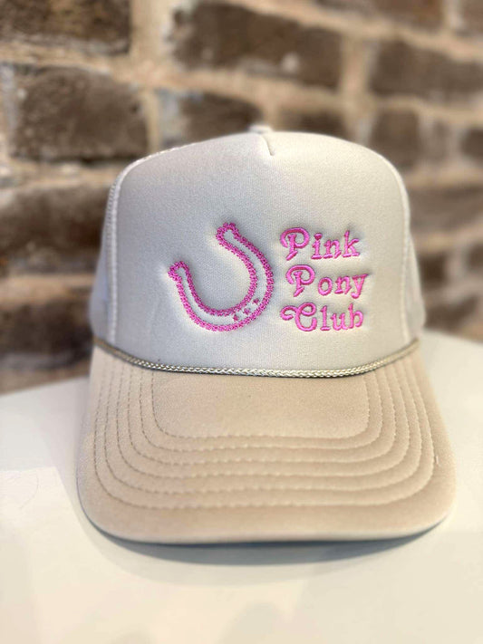 Embroidery Pink Pony Club Trucker Hat