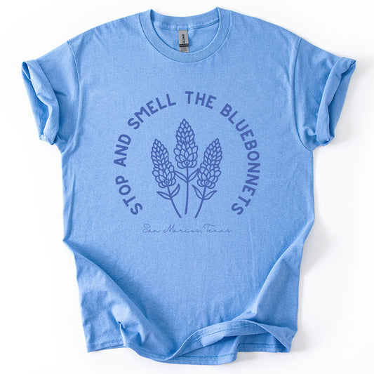 Stop and Smell the Bluebonnets T Shirt, Texas Bluebonnet Shirt