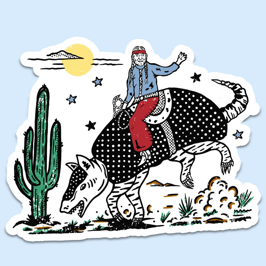 Armadillo Cowboy Decal Sticker